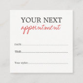 Eenvoudige Elegant White Red Beauty Appointard Afsprakenkaartje (Voorkant)