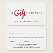 Eenvoudige Elegant White Red Beauty Gift Kaart (Voorkant /achterkant)