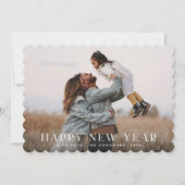 Eenvoudige Elegant White Typographic New Yyes Foto Feestdagenkaart (Voorkant)