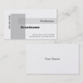 Eenvoudige Elegant Wit Grijs Stijl Professional Visitekaartje (Voorkant / Achterkant)