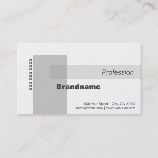 Eenvoudige Elegant Wit Grijs Stijl Professional Visitekaartje (Voorkant)