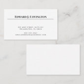 Eenvoudige Elegant Wit Zwart Netwerken Visitekaartje (Voorkant / Achterkant)