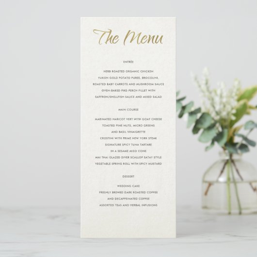 EENVOUDIGE ELEGANT WITTE GRAY TYPOGRAPHY-menukaart Menu (Staand voorkant)
