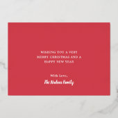 Eenvoudige Elegant Wreate Joy-kerstolie Folie Feestdagenkaart (Achterkant)