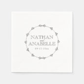 Eenvoudige elegant Wreath | Aangepast huwelijk Servet (Voorkant)