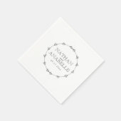 Eenvoudige elegant Wreath | Aangepast huwelijk Servet (Hoek)