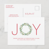 Eenvoudige Elegant Wreath Joy Kerstmis Feestdagenkaart (Voorkant / Achterkant)