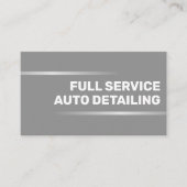 Eenvoudige Elegant Zilveren Auto Service Auto Deta Visitekaartje (Voorkant)