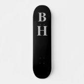 Eenvoudige Elegant zwart grijs monogram, aangepast Persoonlijk Skateboard (Voorkant)