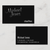 Eenvoudige Elegant Zwart Stijlvolle Chauffeur Kall Visitekaartje (Voorkant / Achterkant)