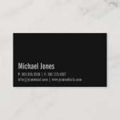 Eenvoudige Elegant Zwart Stijlvolle Chauffeur Kall Visitekaartje (Achterkant)