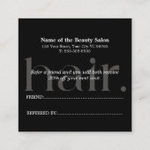 Eenvoudige Elegant Zwart Wit Verwijzings Kaart (Achterkant)