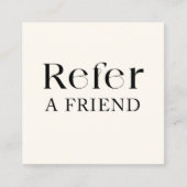 Eenvoudige Elegant Zwart Wit Verwijzings Kaart (Voorkant)