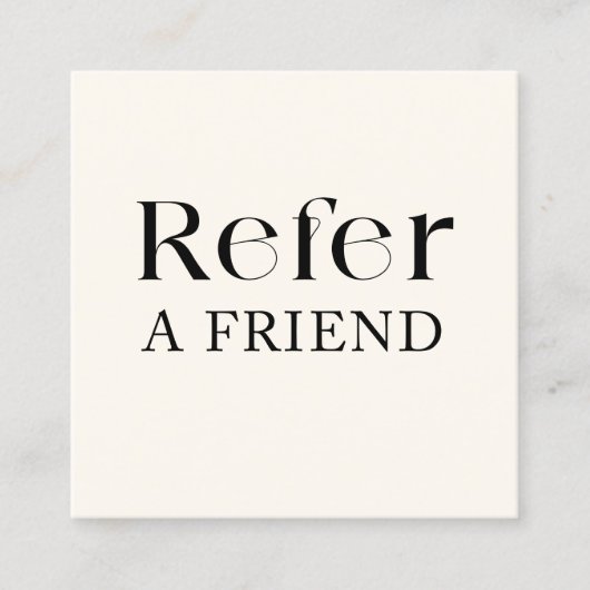 Eenvoudige Elegant Zwart Wit Verwijzings Kaart (Voorkant)