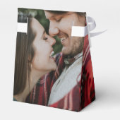 Eenvoudige Elegante 2 foto overlay script bruiloft Bedankdoosjes (Achterkant)