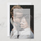 Eenvoudige Elegante 2 foto overlay script bruiloft Bedankkaart (Achterkant)