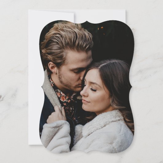 Eenvoudige Elegante 2 foto overlay script bruiloft Kaart (Achterkant)