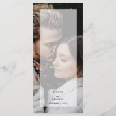 Eenvoudige Elegante 2 foto overlay script bruiloft Menu (Achterkant)