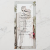 Eenvoudige Elegante 2 foto overlay script bruiloft Menu (Voorkant)