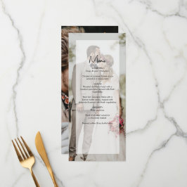 Eenvoudige Elegante 2 foto overlay script bruiloft Menu