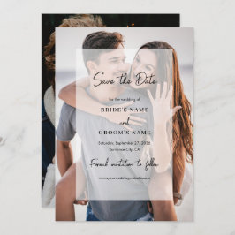 Eenvoudige Elegante 2 foto overlay script bruiloft Save The Date