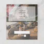 Eenvoudige Elegante 2Photo Overlay Script Wedding  Plaatskaartje (Buitenkant ongevouwen)