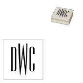 Eenvoudige Elegante 3 Initiaal Letter Monogram #8  Rubberstempel (Gestempeld)