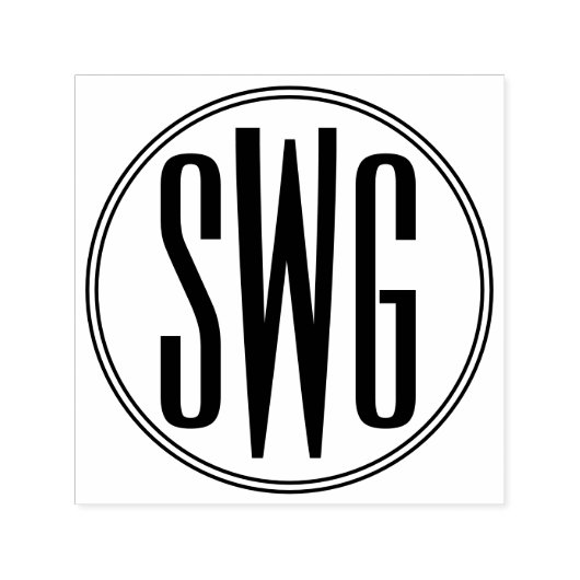 Eenvoudige Elegante 3 Initiaal Letter Monogram #8B Zelfinktende Stempel (Design)