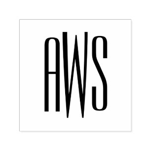 Eenvoudige Elegante 3 Initiaal Letter Monogram #8B Zelfinktende Stempel