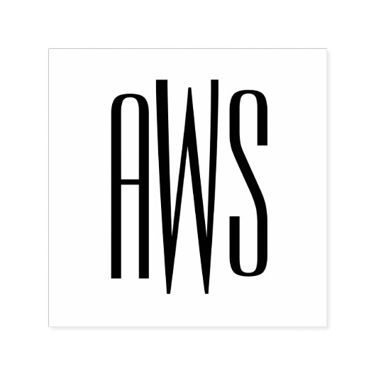 Eenvoudige Elegante 3 Initiaal Letter Monogram #8B Zelfinktende Stempel (Design)