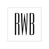 Eenvoudige Elegante 3 Initiaal Letter Monogram #8D Rubberstempel (Afrduk)