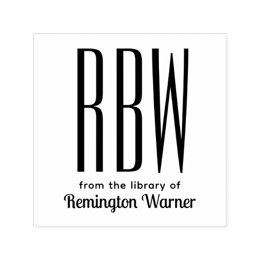 Eenvoudige Elegante 3 Initiaal Letter Monogram #8D Zelfinktende Stempel (Design)