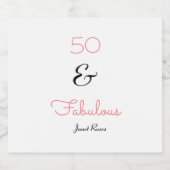 Eenvoudige Elegante 50e Verjaardag Mousserende Wij Sparkling Wijnetiket (Enkel label)