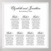 Eenvoudige Elegante 7 Tafel Bruiloft Zitplaats Cha Poster (Voorkant)