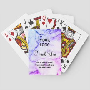 Eenvoudige elegante aangepaste add jouw naam marme pokerkaarten