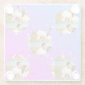 Eenvoudige, elegante, aangepaste fotocollage glazen onderzetter (Achterkant)