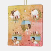 Eenvoudige, elegante, aangepaste fotocollage keramisch ornament (Links)