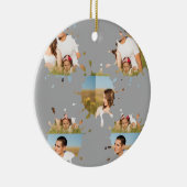 Eenvoudige, elegante, aangepaste fotocollage keramisch ornament (Rechts)