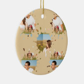 Eenvoudige, elegante, aangepaste fotocollage keramisch ornament (Rechts)