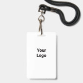Eenvoudige elegante aangepaste logo hier bedrijf   badge (Voorzijde met lanyard)