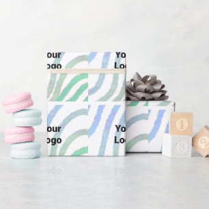 Eenvoudige elegante aangepaste logo hier bedrijf cadeaupapier