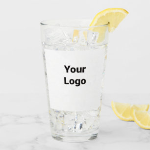 Eenvoudige elegante aangepaste logo hier bedrijf glas