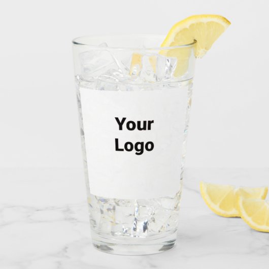 Eenvoudige elegante aangepaste logo hier bedrijf glas (Achterkant ijs)