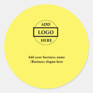 Eenvoudige elegante aangepaste logo hier bedrijf   ronde sticker