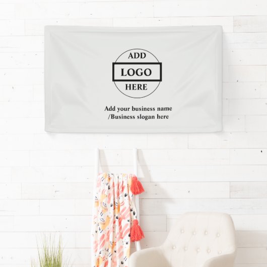 Eenvoudige elegante aangepaste logo hier bedrijfba spandoek (Insitu)