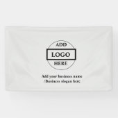 Eenvoudige elegante aangepaste logo hier bedrijfba spandoek (Horizontaal)