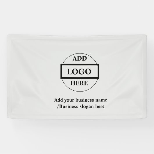 Eenvoudige elegante aangepaste logo hier bedrijfba spandoek (Horizontaal)