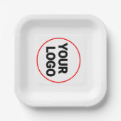 Eenvoudige elegante aangepaste logo hier bedrijfbo papieren bordje (Voorkant)