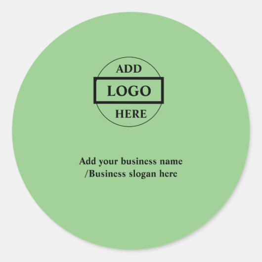 Eenvoudige elegante aangepaste logo hier bedrijfsc ronde sticker (Voorkant)