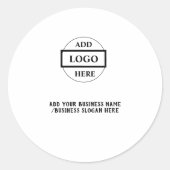 Eenvoudige elegante aangepaste logo hier bedrijfsc ronde sticker (Voorkant)